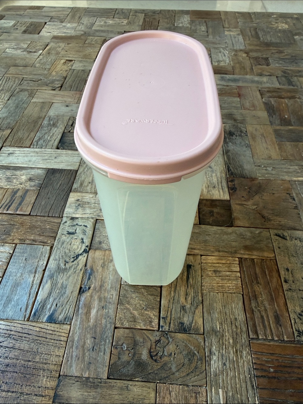 Vintage Tupperware Modular Mates Oval #3 Pink Lid Storage Container